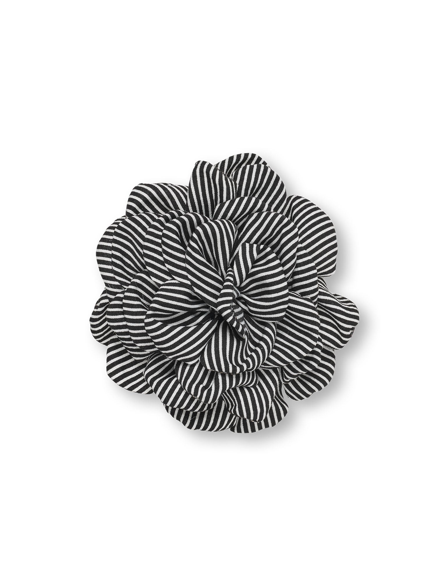 Rose broche – Stripe Black/White